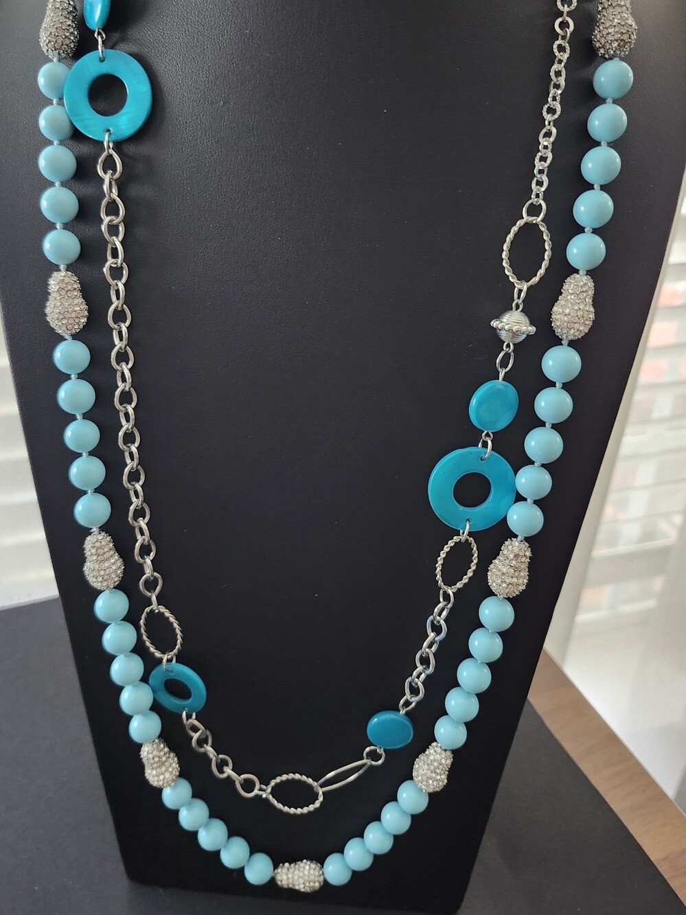 Glass and Rhinestone Necklace